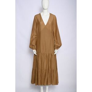 Matin Long Wrap Tiered Dress